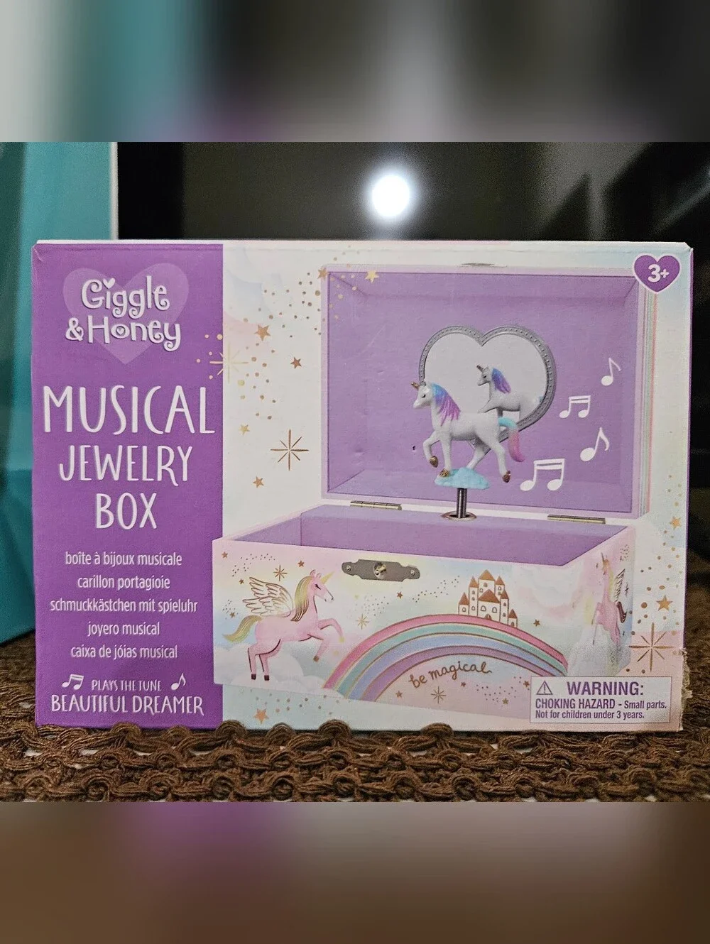Giggle & Honey Musical Unicorn Jewelry Box For Girls NWT